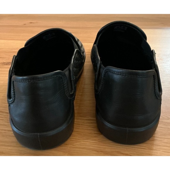 ECCO Black Woven Leather Slip On Loafers Made in Portugal Men's 12 EU 46 - Picture 6 of 10